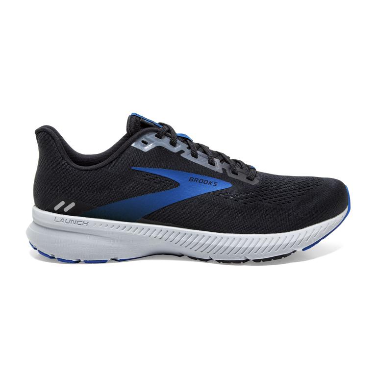 Brooks Launch 8 Light-Cushion Road Running Shoes - Men's - Black/Grey/Blue (89671-LXEP)